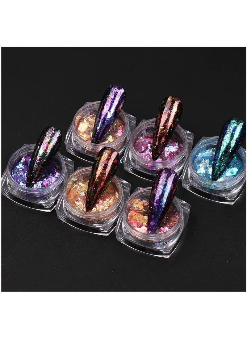 Holographic Mermaid Nail Art Glitter Flakes - 12 Grids of Colorful Shiny Sequins for Stunning Nail Designs and Creative Decoration Accessories. Perfect for Nail Art Enthusiasts! - Image 3