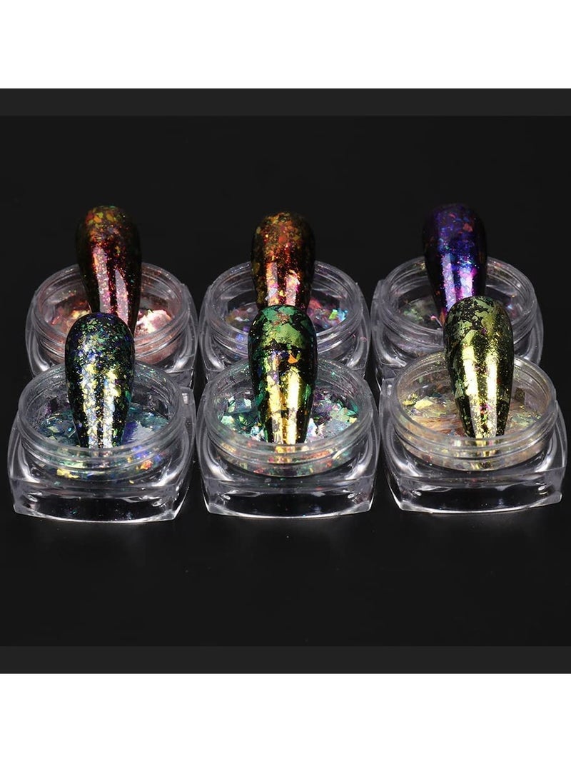 Holographic Mermaid Nail Art Glitter Flakes - 12 Grids of Colorful Shiny Sequins for Stunning Nail Designs and Creative Decoration Accessories. Perfect for Nail Art Enthusiasts! - Image 4