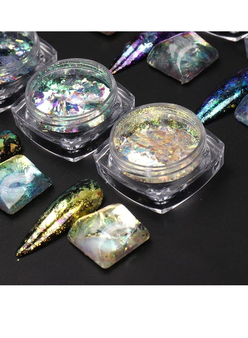 Holographic Mermaid Nail Art Glitter Flakes - 12 Grids of Colorful Shiny Sequins for Stunning Nail Designs and Creative Decoration Accessories. Perfect for Nail Art Enthusiasts! - Image 5