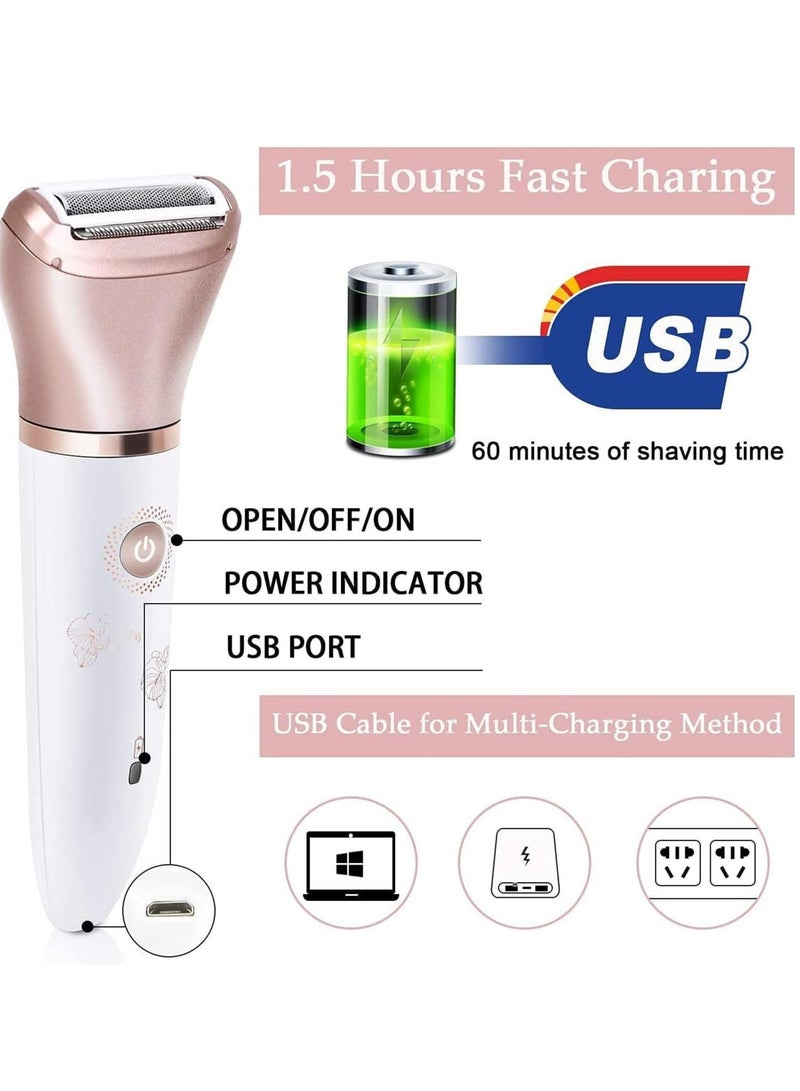 Electric Razor for Women Painless 2 In 1 Ladies Shaver Face Leg and Underarm Epilator Rechargeable Wet and Dry Cordless Ladies Shaver - Image 4