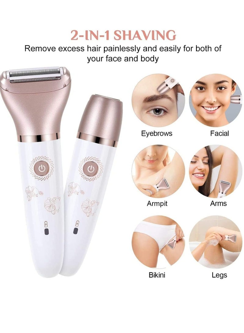 Electric Razor for Women Painless 2 In 1 Ladies Shaver Face Leg and Underarm Epilator Rechargeable Wet and Dry Cordless Ladies Shaver - Image 2