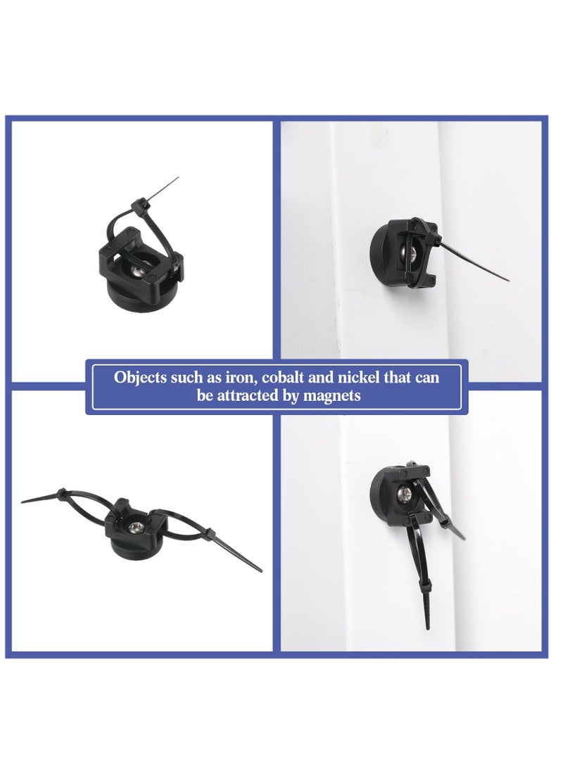 KASTWAVE 15 Pieces Magnetic Cable Zip Tie Base Black Wire Cable Holder Multipurpose Cable Ties Mount Wire Clips Management Base Electrical Cable Ties Supplies for Cable Wire Organization  - Image 4