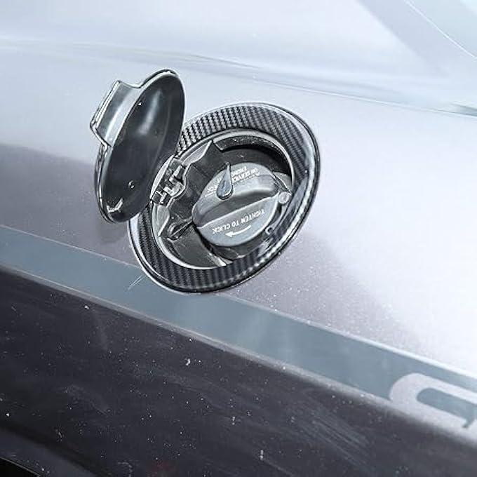 ريحني 1 قطعة: غطاء خزان الوقود من ألياف الكربون ABS، غطاء خزان تعبئة الوقود، غطاء خزان الوقود لملحقات 20092024 الخارجية لدودج تشالنجر - Image 3