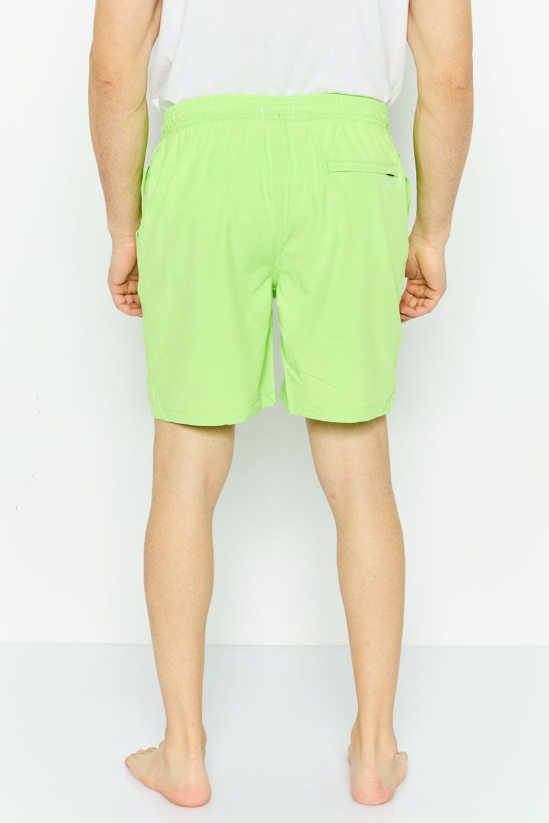Mr.Swim Men Solid 7 Inseam Swim Trunk, Lime Slub  - Image 4