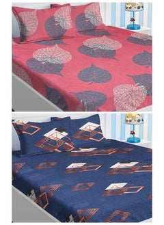 BSB HOME BSB HOME Prime Collection Combo Pack of 2 Double Bedsheet with 4 Pillow Covers | 180 TC Soft Brushed Cotton-Blend -Long Lasting & Wrinkle Free for Set of 6 Peice (Light Pink & Black)  - Image 3