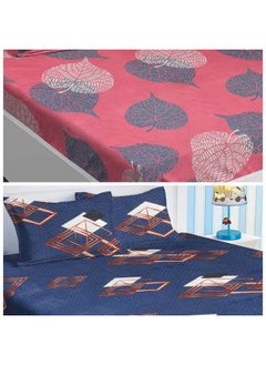 BSB HOME BSB HOME Prime Collection Combo Pack of 2 Double Bedsheet with 4 Pillow Covers | 180 TC Soft Brushed Cotton-Blend -Long Lasting & Wrinkle Free for Set of 6 Peice (Light Pink & Black)  - Image 4