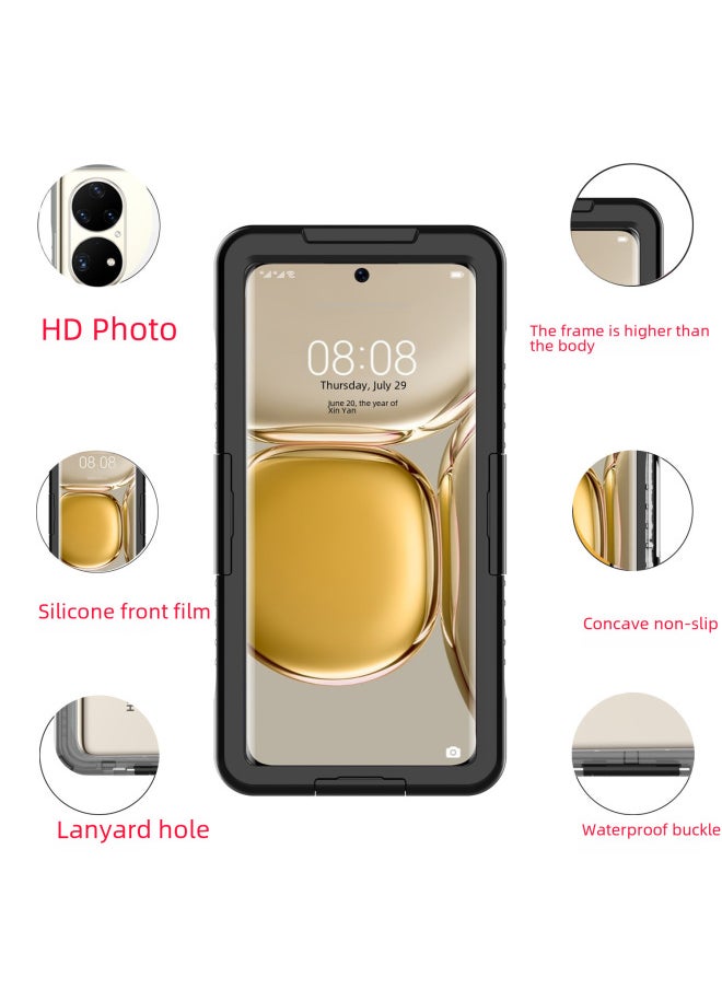 ماركة غير محددة - ينطبق على Huawei Mate60Pro غلاف مقاوم للماء P60 غلاف مقاوم للماء قطعة واحدة التسليم-اللون: وردي-نموذج قابل للتطبيق: Mate50 - Image 1