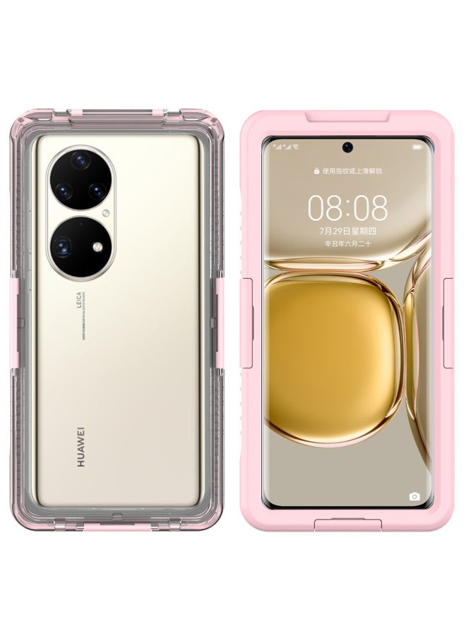 ماركة غير محددة - ينطبق على Huawei Mate60Pro غلاف مقاوم للماء P60 غلاف مقاوم للماء قطعة واحدة التسليم-اللون: وردي-نموذج قابل للتطبيق: Mate50 - Image 1