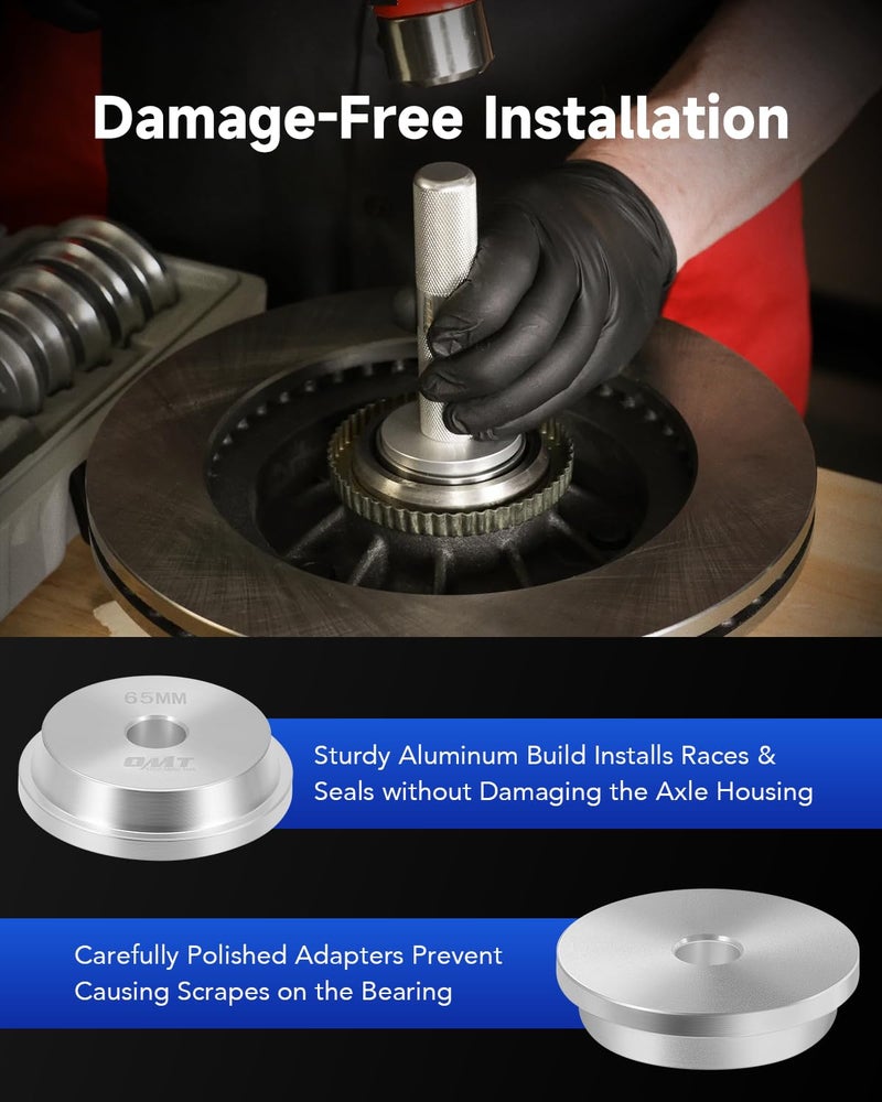 Orion Motor Tech Bearing Press Kit, 10pc Bearing Race and Seal Driver Set with Seal Driver and 9 Bearing Adapters, Seal Installer Bearing Driver Kit for Bearing Installation - Image 4