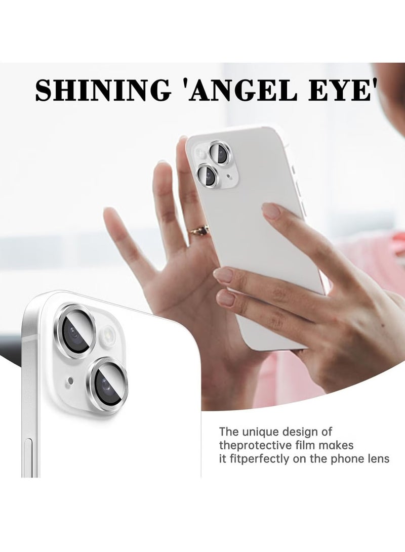 ELTRAZONE Camera Lens Protector for iPhone 16/iPhone 16 Plus – Tempered Glass Camera Cover Screen Protector with Automatic Alignment Metal Individual Rings, HD Anti-Scratch Accessories (Silver) - Image 3