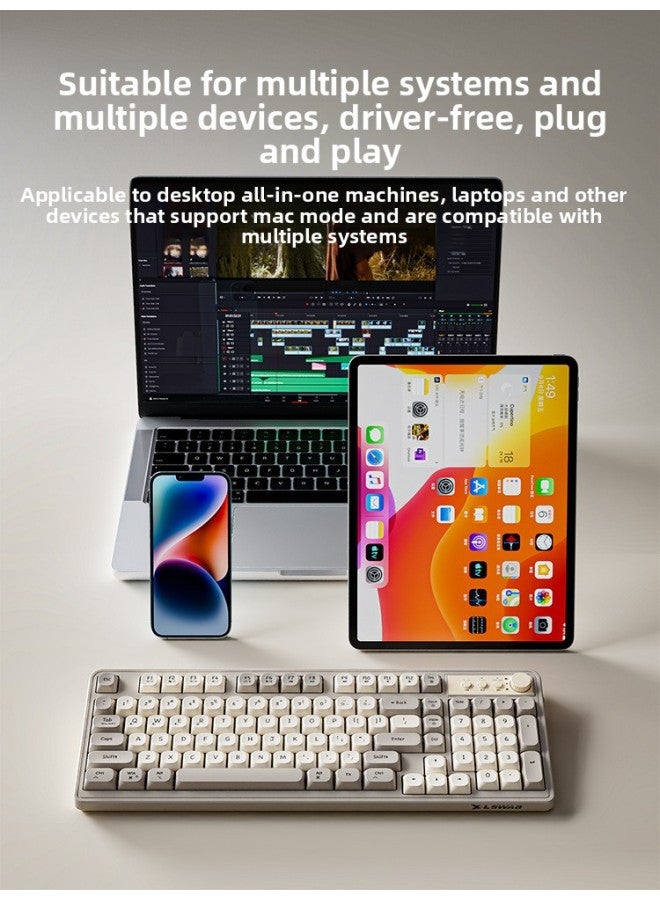 G98 لوحة مفاتيح سلكية هادئة RGB للبنات، كمبيوتر مكتبي لاسلكي، كمبيوتر محمول، إحساس ميكانيكي، لوحة مفاتيح وماوس - اللون: [مجموعة الرياضات الإلكترونية] فارس أسود سلكي - ضوء RGB + ماوس ألعاب سلكي.-98 مفتاحًا - Image 4