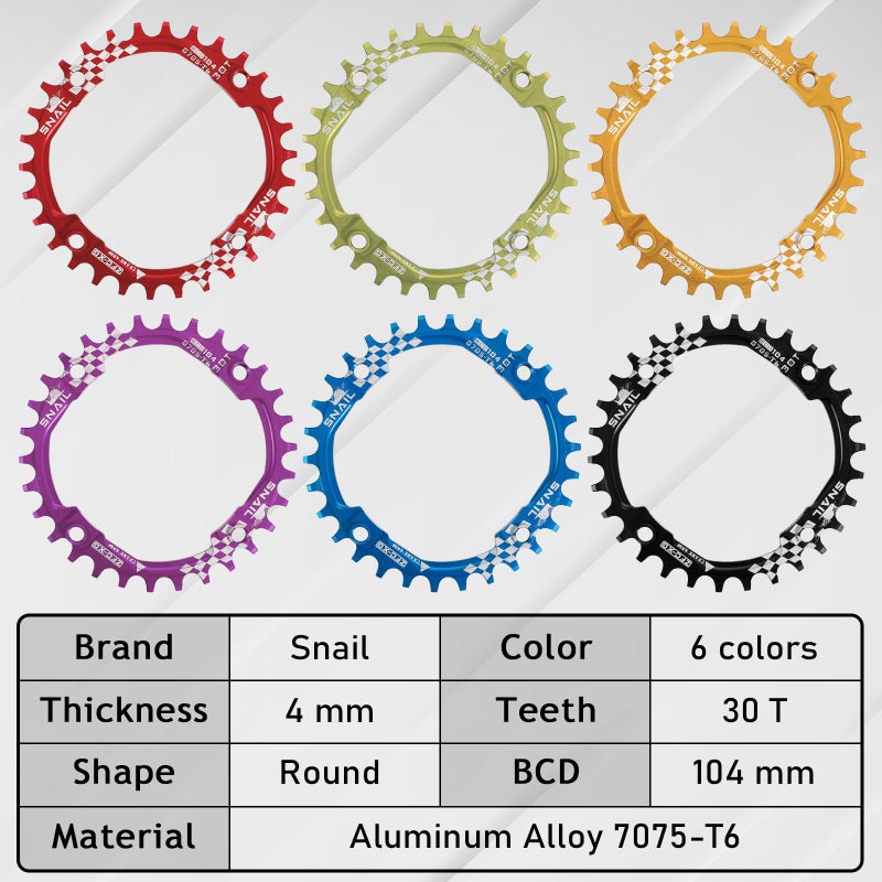 BUCKLOS 104 BCD 30T Mountain Bike Single Speed Cranksetï¼Œ170mm Square Taper Crankset with Narrow Wide Teeth Round Chainringï¼ˆSix Colorï¼‰,Bicycle Crank Arm Set - Image 5