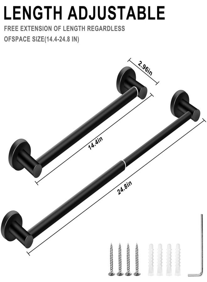 MGahyi Towel Racks for Bathroom-Adjustable Towel Holder(13.18inch-24inch) Sturdy and Rustproof Towel Bar Wall Mounted, Single Towel Bar Rod for Bathroom Accessories(1Pack,Black) - Image 2