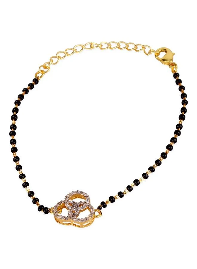 فويلا سوار Voylla Elegant American Diamond CZ Mangalsutra، مقاس واحد، نحاس، زركونيا مكعب
