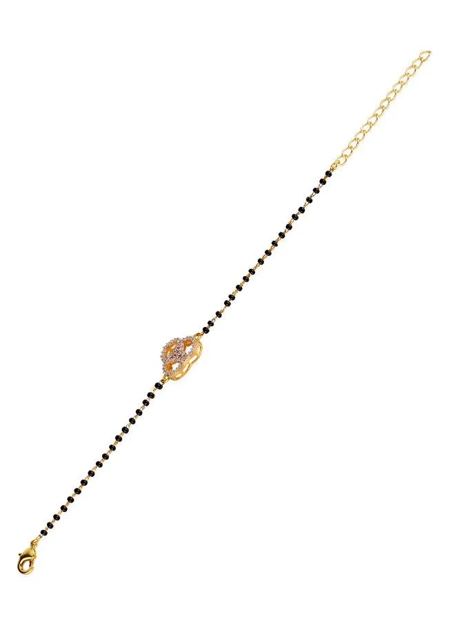 فويلا سوار Voylla Elegant American Diamond CZ Mangalsutra، مقاس واحد، نحاس، زركونيا مكعب
