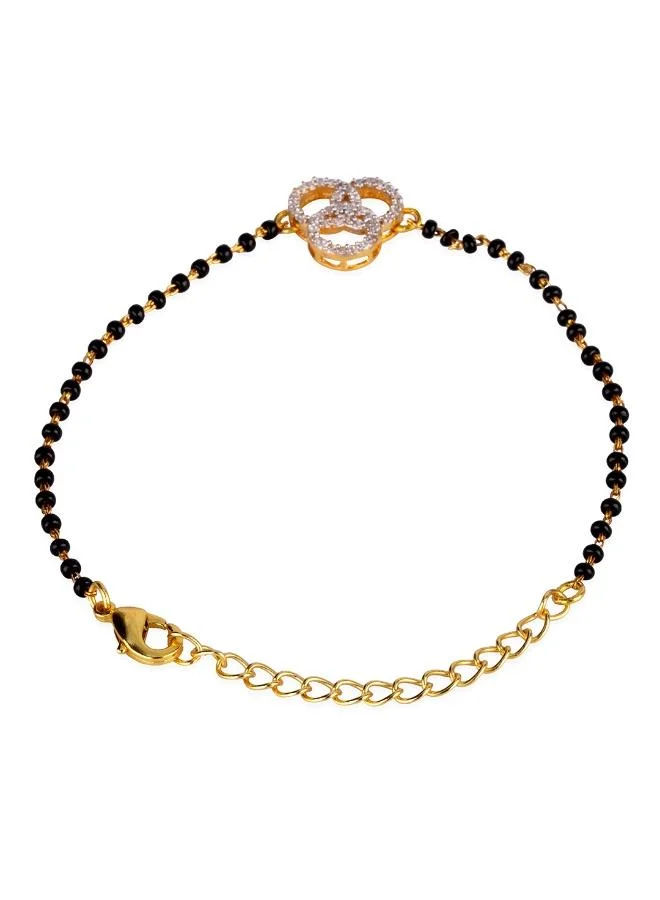 فويلا سوار Voylla Elegant American Diamond CZ Mangalsutra، مقاس واحد، نحاس، زركونيا مكعب