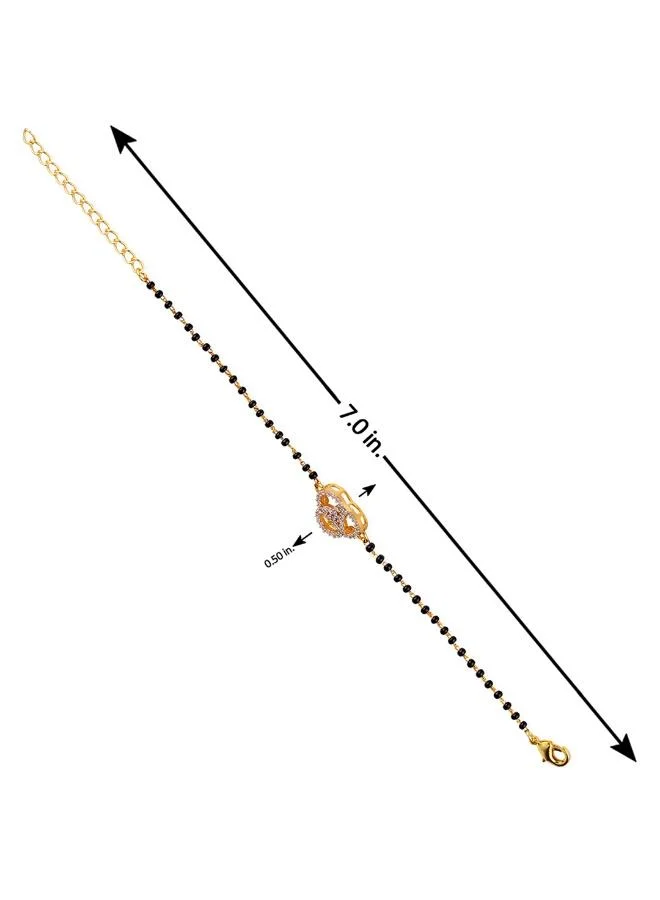 فويلا سوار Voylla Elegant American Diamond CZ Mangalsutra، مقاس واحد، نحاس، زركونيا مكعب