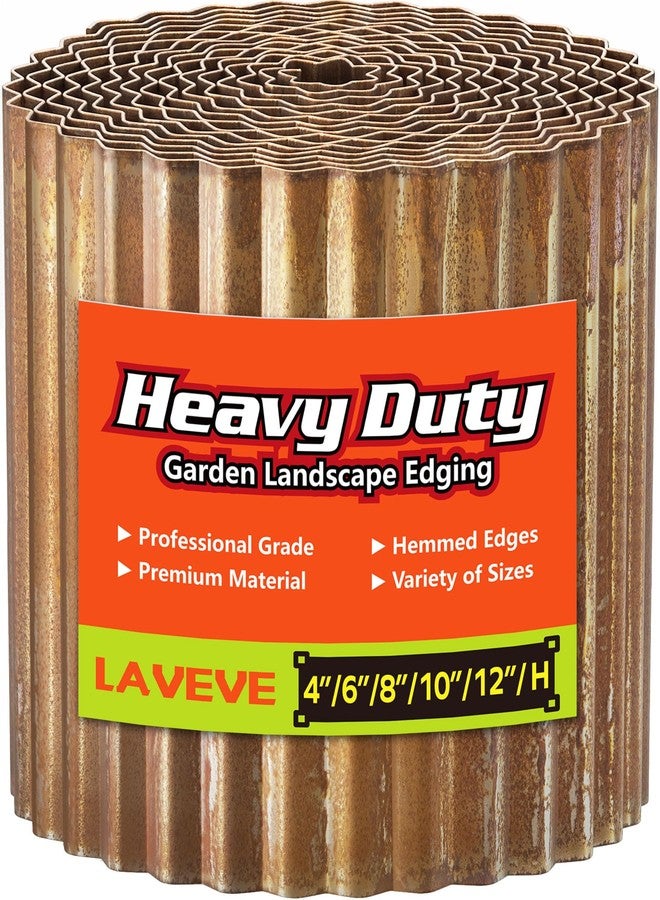 LAVEVE Corrugated Metal Garden Edging 8" x 20Ft, Landscape Edging Border for Lawn, Flower Bed, Garden Fence, Paver Edging (Real Rusted) - Image 1