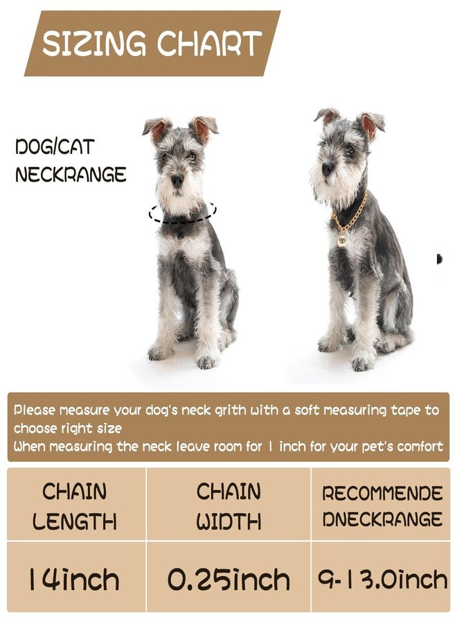 HOWWFALY Dog Collar and Cat Chain Necklace Stainless Steel Adjustable 18K Gold Heart-Shaped Necklace for Small Pets Cats Kitten Puppy (Gold, 14 inch) - Image 3