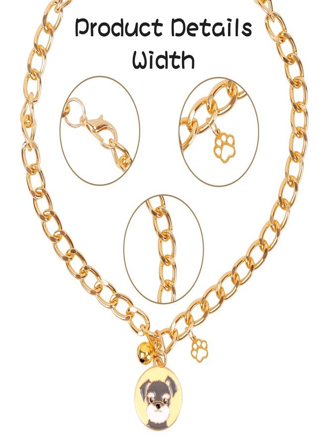 HOWWFALY Dog Collar and Cat Chain Necklace Stainless Steel Adjustable 18K Gold Heart-Shaped Necklace for Small Pets Cats Kitten Puppy (Gold, 14 inch) - Image 4