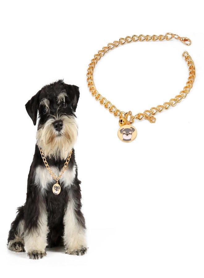 HOWWFALY Dog Collar and Cat Chain Necklace Stainless Steel Adjustable 18K Gold Heart-Shaped Necklace for Small Pets Cats Kitten Puppy (Gold, 14 inch) - Image 2