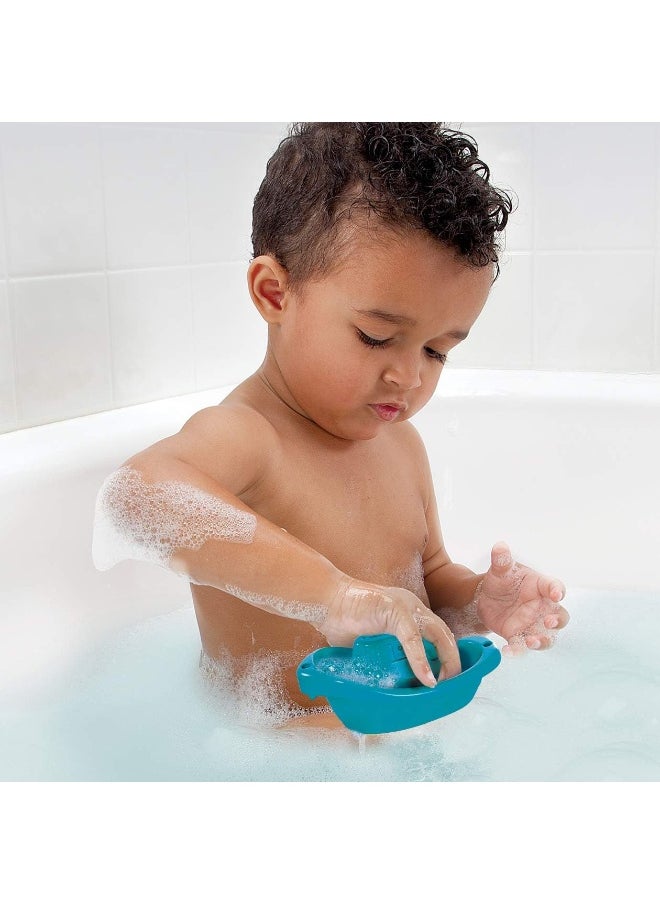 Munchkin - Munchkin Little Boat Trains, Bath Toy, Bath Activity Fun, Colorful Toy to Keep Kids Engaged, Pack of 3 - Image 1