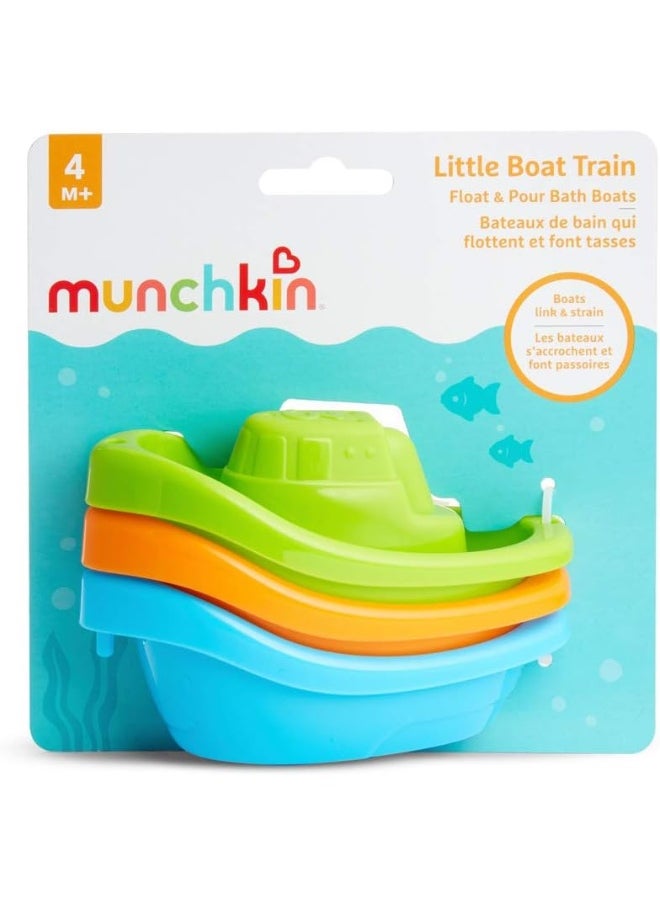 Munchkin - Munchkin Little Boat Trains, Bath Toy, Bath Activity Fun, Colorful Toy to Keep Kids Engaged, Pack of 3 - Image 1
