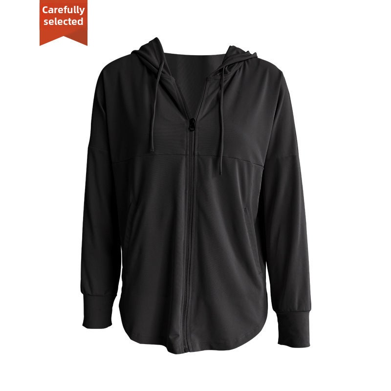 Ningbo Durable Sun-Proof Yoga Hoodie for Women White.  - Image 2