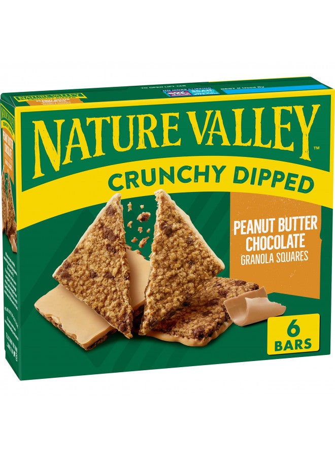 Nature Valley Crunchy Dipped Granola Squares, Peanut Butter Chocolate, 6 ct - Image 1