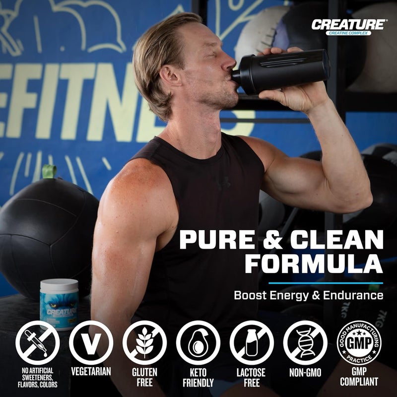 CREATURE Creatine Complex  Creatine Monohydrate Powder with 5 Types of Creatine Including ConCrt Creatine HCL Promotes Muscle Strength Endurance Brain Health Unflavored 300g 60 Servings - Image 5