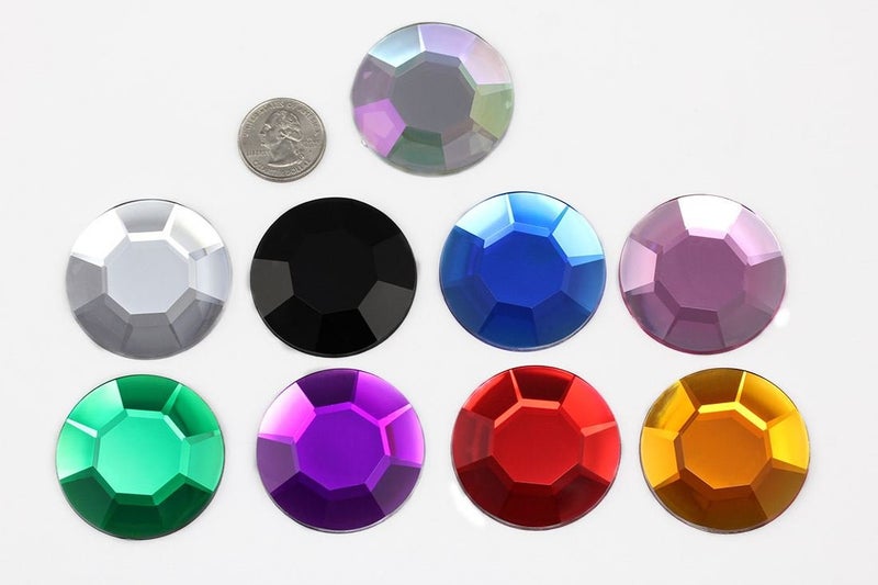 Allstarco 45mm Crystal AB H702 Large Acrylic Rhinestones, Pro Grade - 2 Pieces - Image 3