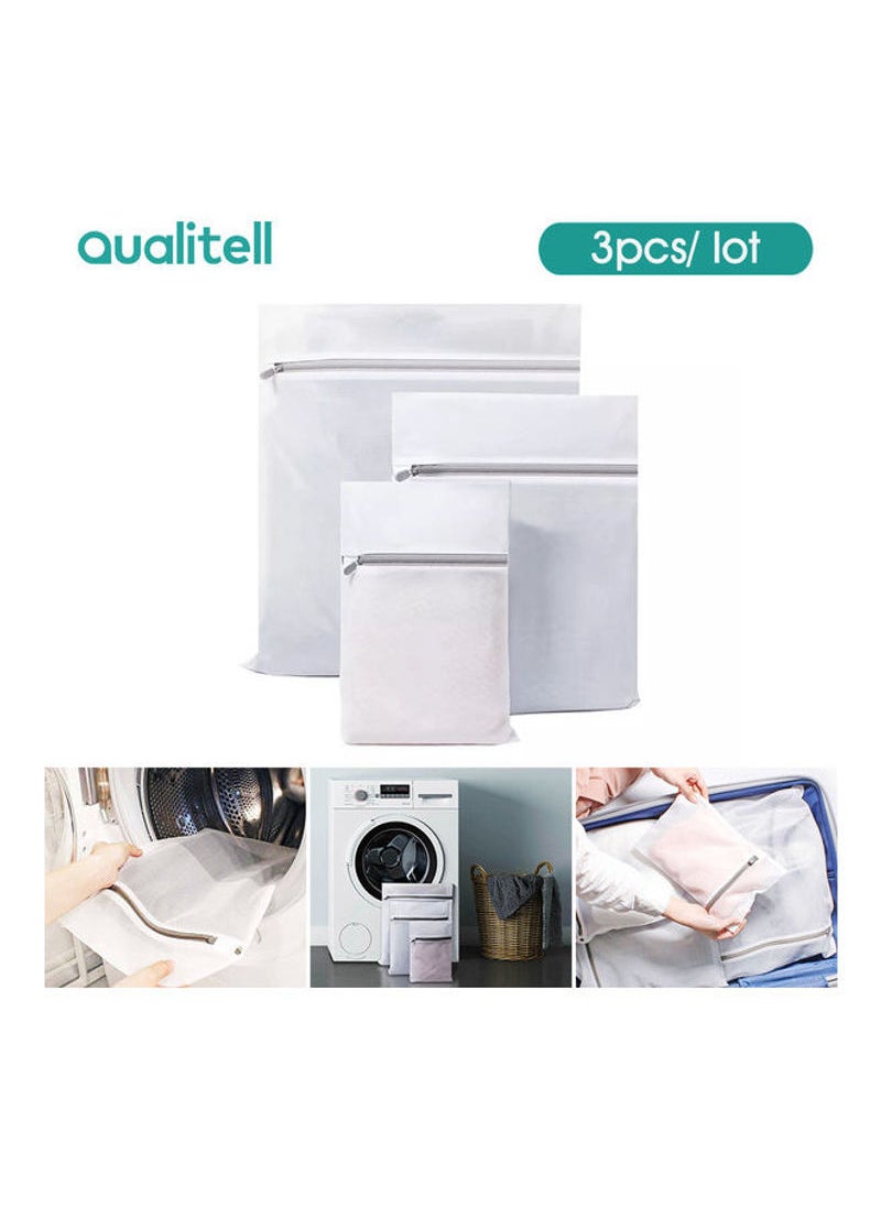 NIBEMINENT - 3-Piece Zero Laundry Bag Set White - Image 1