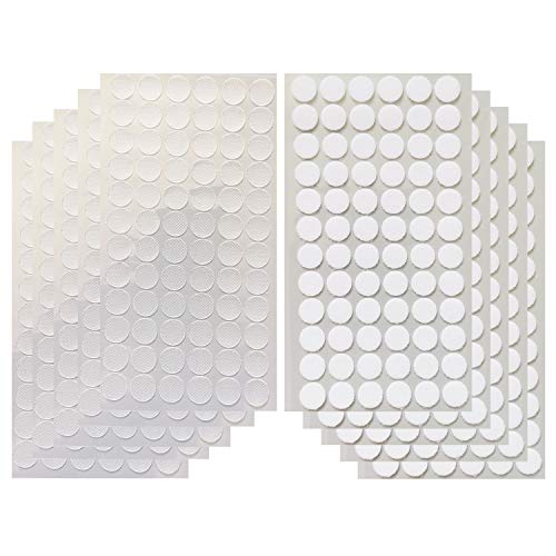 Vkey 700pcs (350pairs) 1.5cm Diameter Transparent Sticky Back Thin Clear Dots with Adhesive Hook & Loop Coins Tapes - Image 1