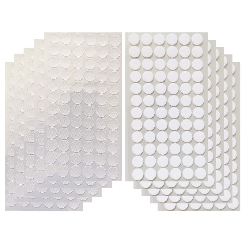 Vkey 700pcs (350pairs) 1.5cm Diameter Transparent Sticky Back Thin Clear Dots with Adhesive Hook & Loop Coins Tapes - Image 4