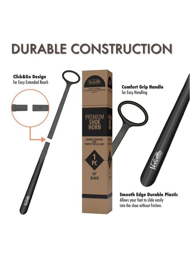 Velette Shoe Horn 30” Long - Plastic Shoe Horn Long Handle For Seniors, Shoe Horns For Boots, or Extra Long Shoe Horn for Kids, by Velette - Image 4