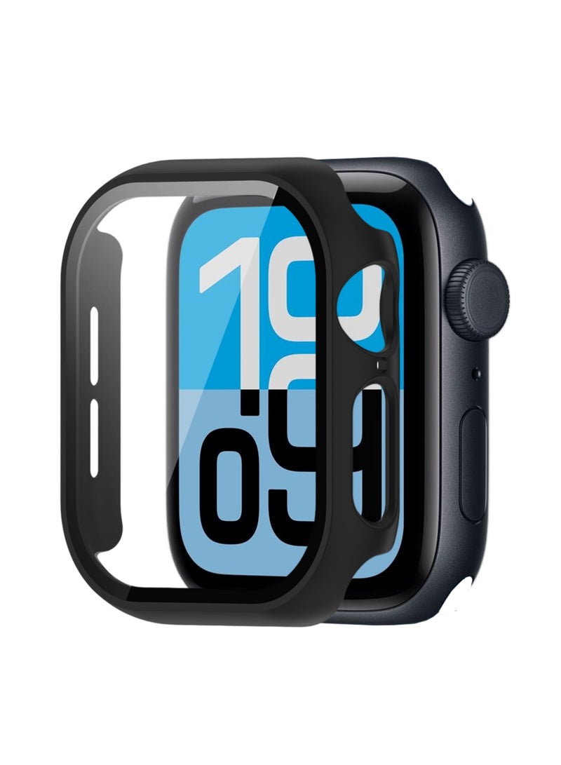 حافظة متوافقة مع ساعة Apple Watch SE 3 (2025)/ SE 2/ SE/Series 6/5/4 مقاس 44 مم مع واقي شاشة من الزجاج المقوى، حافظة صلبة من البولي كربونات، غطاء حماية شامل - Image 1