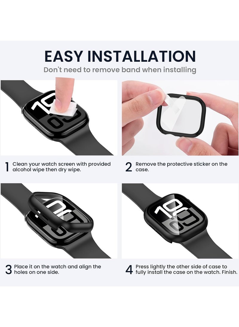 حافظة متوافقة مع ساعة Apple Watch SE 3 (2025)/ SE 2/ SE/Series 6/5/4 مقاس 44 مم مع واقي شاشة من الزجاج المقوى، حافظة صلبة من البولي كربونات، غطاء حماية شامل - Image 4