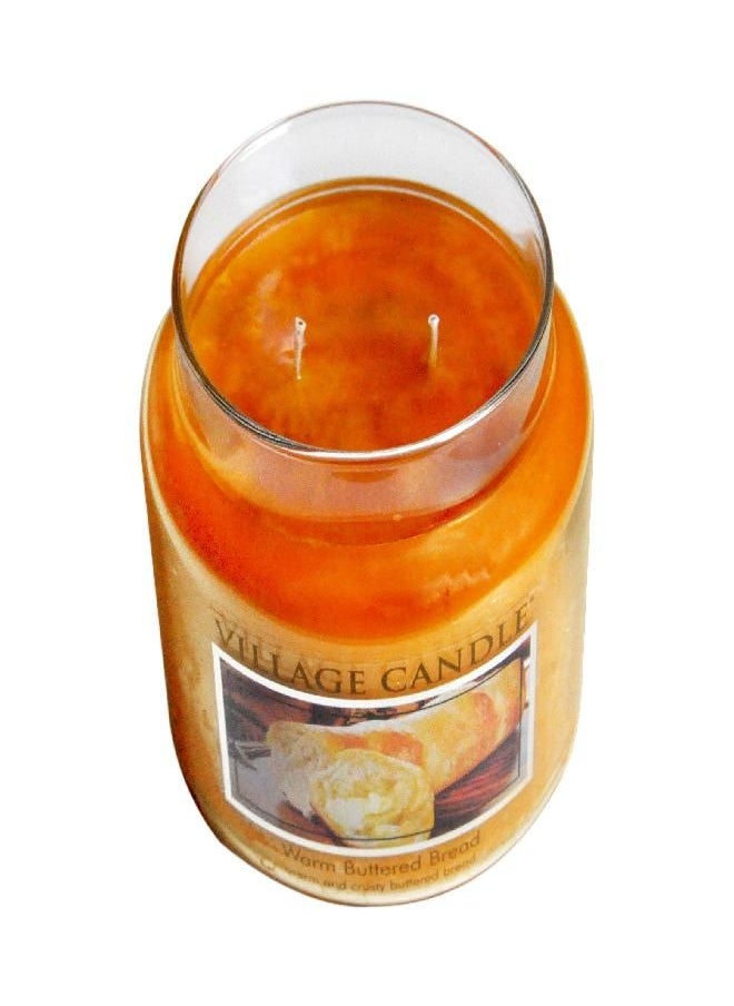 Village Candle - Village Candle Warm Buttered Bread Large Glass Apothecary Jar Scented Candle, 21.25 oz, Brown - Image 1