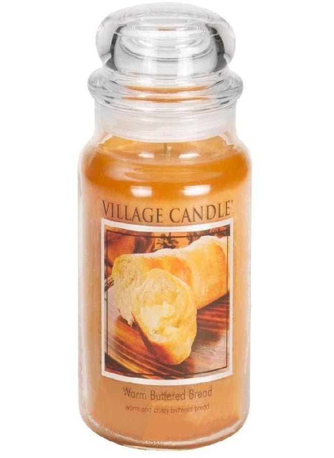 Village Candle - Village Candle Warm Buttered Bread Large Glass Apothecary Jar Scented Candle, 21.25 oz, Brown - Image 1