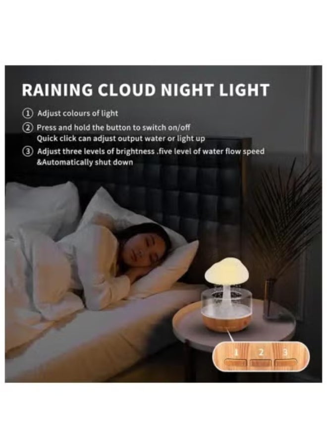 TIGER Rain Cloud Aromatherapy Humidifier with Essential Oil Diffuser – 380ML Ultrasonic Cool Mist Humidifier with 7-Color LED Night Light | Adjustable Mist Modes, Water Drop Sound & Cold Fog | Ideal for Bedroom, Office, Home, Sleep & Relaxation (Multicolor)  - Image 4