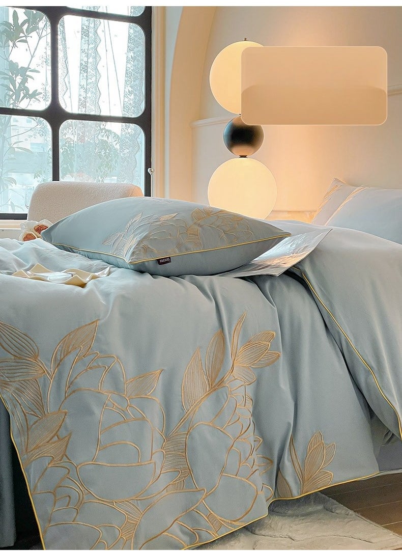 Generic Fitted Sheet Style — ﻿ French High-End  Pure Cotton Embroidered Bedding Four Piece Set  - Image 2