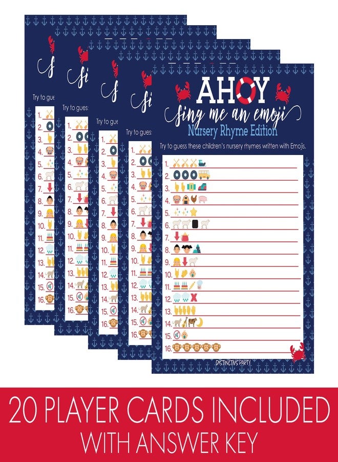 DISTINCTIVS Ahoy It's a Boy Baby Shower Emoji Game, Nautical Little Sailor - 20 Count - Image 3