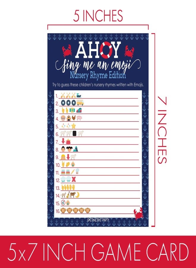 DISTINCTIVS Ahoy It's a Boy Baby Shower Emoji Game, Nautical Little Sailor - 20 Count - Image 4
