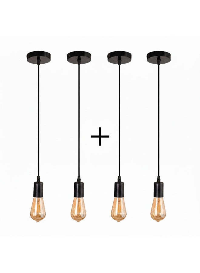 الروضة للإضاءة عدد 4 دلاية كبل فردى لجميع الاستخدامات شكل مميز وانيق 10x60cm