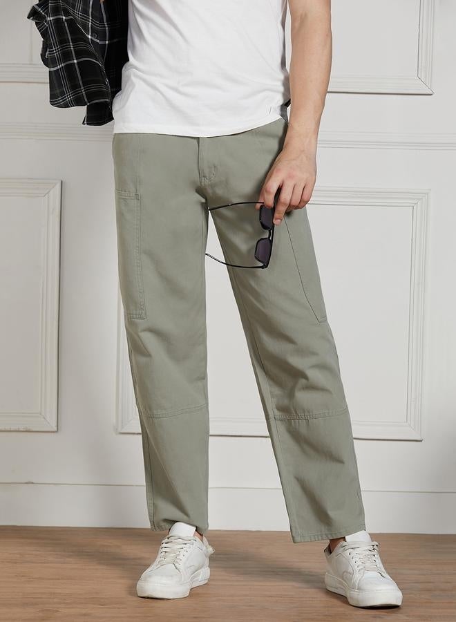 Dennis Lingo Men's Sage Green Cargo Trousers - Relaxed Fit for Versatility - Image 2