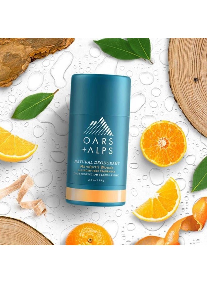 Oars + Alps Aluminum Free Deodorant for Men and Women, Dermatologist Tested and for Sensitive Skin, Vegan, Mandarin Woods, 2 Pack, 2.6 Oz Each - Image 2