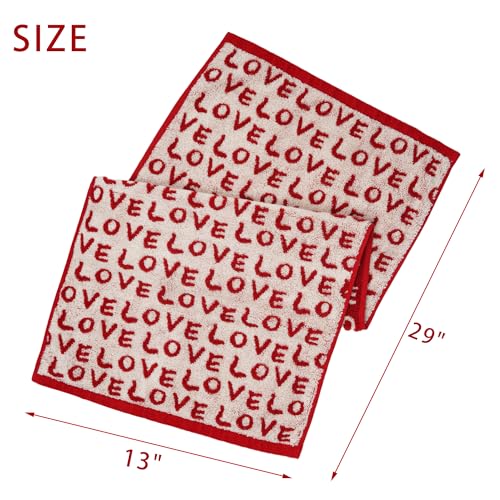 Leisofter Valentines Day Hand Towels for Bathroom(2 Pcs, 13" x 29"),Decorative Towels for Drying, Cleaning, Cooking, Holiday (Diamond Hearts) - Image 3