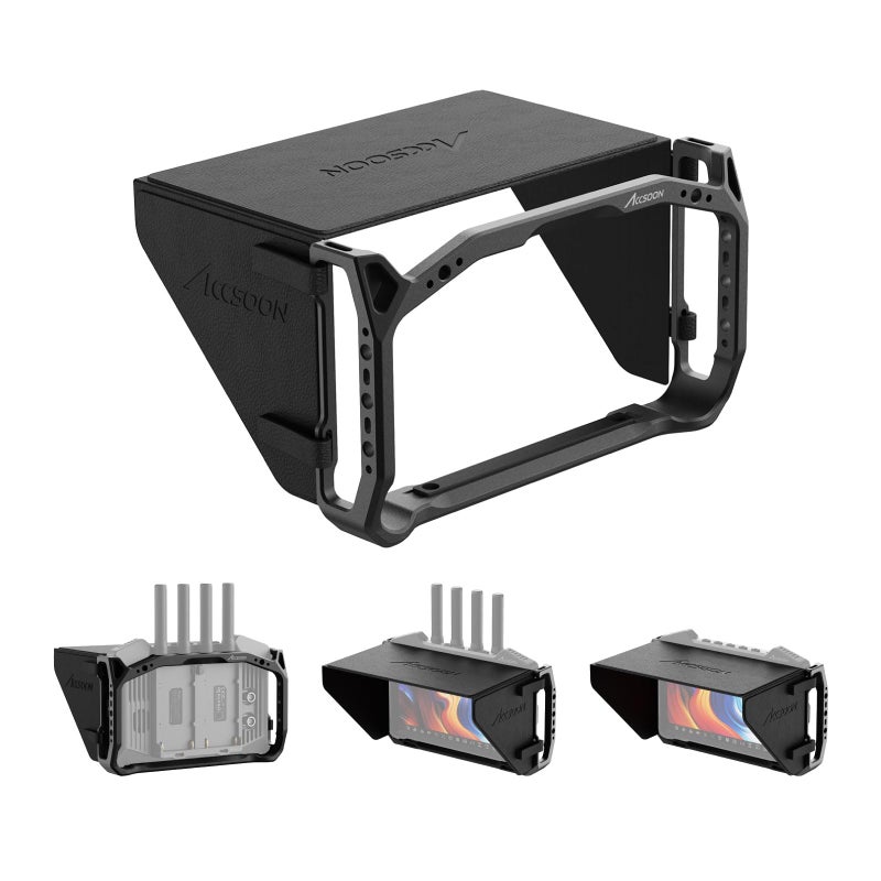 Accsoon CineView M7 ProCineView M7H ProM7 Camera Field Monitor Cage Kit with Detachable Sunshade for 3 in 1 Wireless Video TransmitterReceiver Monitor with Multiple AntiRotation 14 Mounts 222g - Image 2