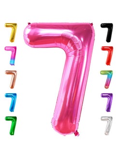 KATCHON KatchOn, Giant Hot Pink Number 7 Balloon - 40 Inch | 7th Birthday Balloon for 7th Birthday Decorations | 7 Balloons for Birthday | Seven Balloon Number | 7 Year Old Balloon for 7 Year Decorations  - Image 1
