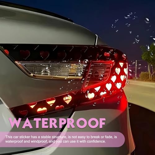 Hugwits 4 PCS Car Heart Pattern Taillight Stickers, Self-Adhesive Automotive Rear Lamp Decals, Cuttable Taillight Tint Film Sheet, Universal for Most Cars (Pink) - Image 5